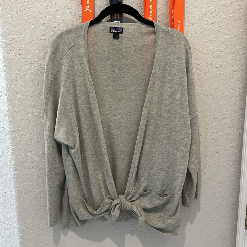 Patagonia 3/4 sleeve light wrap Organic cotton Grey Large